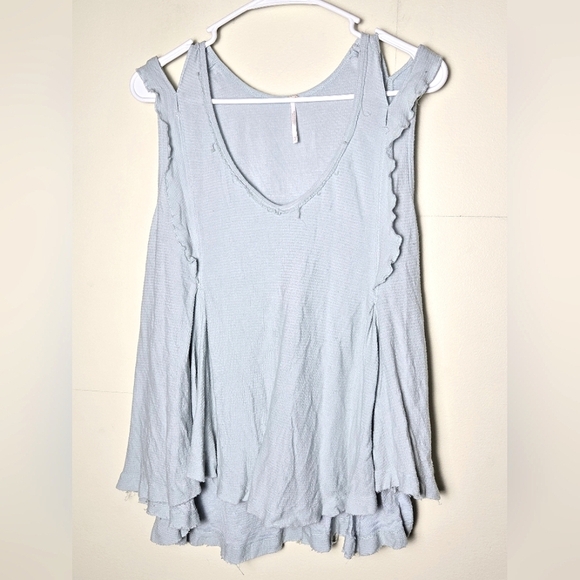 Free People Ruffle Bondi Modern Minimalist Oversize Boho Tank Top, XS - Picture 3 of 6